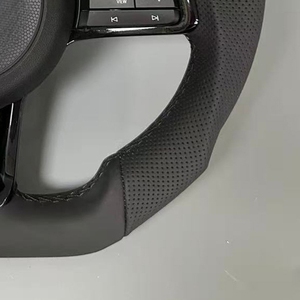 Volante Deportivo de Cuero Negro para <span class=keywords><strong>Volkswagen</strong></span> Golf 7 7.5 GTI MK7 Polo GTS GTD <span class=keywords><strong>GTE</strong></span> R <span class=keywords><strong>Passat</strong></span> CC R-Line, Accesorios para Automóviles - Product Image 3
