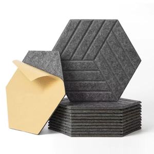Panneau insonorisant hexagonal en feutre, autocollants muraux intérieurs, studio d'enregistrement, réduction du bruit, fibre de polyester autocollante - Product Image 5