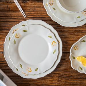 Service de table en céramique minimaliste motif fleur de Platycodon avec décor floral sous glaçure, idéal pour la maison <span class=keywords><strong>et</strong></span> comme cadeau de pendaison de crémaillère - Product Image 3