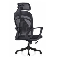 Chaise de bureau ergonomique moderne pivotante en maille avec appui-tête réglable, chaise de luxe en plastique et nylon pour personnel, vente en gros de mobilier