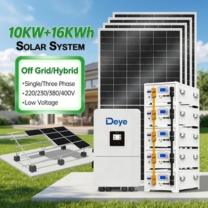 Kit Completo de Sistema <span class=keywords><strong>Solar</strong></span> Doméstico Deye de 5Kw 10Kw 12Kw, Sistema de Energía <span class=keywords><strong>Solar</strong></span> Híbrido con Baterías de Litio de 10Kwh 20Kwh 30Kwh 40Kwh - Product Image 1
