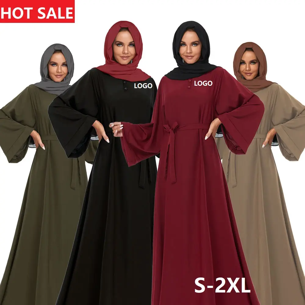 Women Islamic Clothing Dubai Turkey Prayer Kaftan Long Modern Khimar Jilbabs Solid Color Abaya Muslim Dresses