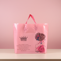 Sacs shopping en plastique LDPE à poignée boucle, directement de l'usine, emballés pour impression de logo de marque, sacs cadeaux personnalisés
