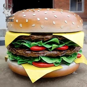 Statua in resina a grandezza naturale per esterni e interni per ristorante e <span class=keywords><strong>giardino</strong></span> in fibra di vetro Hamburger statua arte <span class=keywords><strong>mare</strong></span> per la decorazione artigianale - Product Image 1