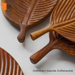Bandeja de madera de hojas para decoración del hogar, juego de platos de café y té, decoración de mesa para salón, comedor, venta al por mayor - Product Image 3
