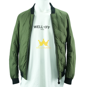 Blouson bomber <span class=keywords><strong>matelassé</strong></span> pour homme, col montant, fermeture éclair, <span class=keywords><strong>vert</strong></span>, chaud, décontracté, rembourré pour l'hiver - Product Image 1