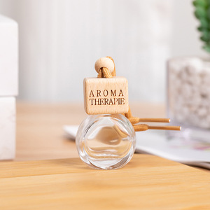 8ml Refillable Empty Hanging Car Air Freshener Diffuser Aromatherapy Pendant Bottle With Wooden Lids