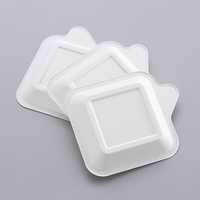 Mini Plateau à Gâteau en Bagasse Écologique Compostable, Assiette à Dessert Jetable, Compatible Micro-ondes pour Brownies, Petits Gâteaux, Mariages et Fêtes