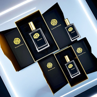 Caja de Cartón de Franela Premium con Grabado Dorado, Cierre Magnético de Doble Puerta, Cajas Rígidas para Botellas de Perfume y Fragancias Cosméticas