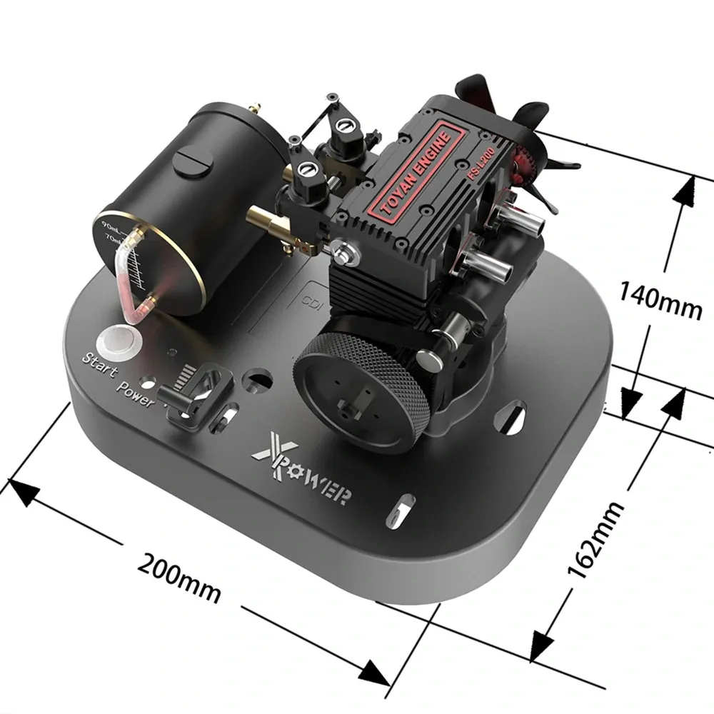 TOYAN-motor de dos cilindros de cuatro tiempos FS-L200 Min, motor de metanol con juego de Base para 1/10 1/12 1/14