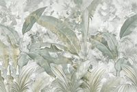 Papier peint mural vintage vert vieilli effet velours, texture nature morte, style rétro jungle, pour fond TV de salon, décoration personnalisée
