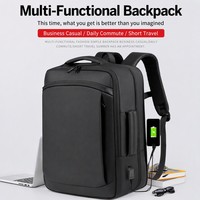 Mochila antirrobo para ordenador portátil de 15,6 pulgadas, puerto de carga USB, impermeable, delgada, para viajes de negocios, mochila de un día con múltiples compartimentos, bolsa para ordenador para hombre