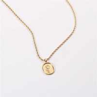 MECYLIFE 18K verguld roosbloem ketting, delicaat Valentijnscadeau, roestvrijstalen ketting met touwtjesketting