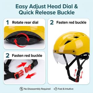 <span class=keywords><strong>Casque</strong></span> demi-coque à visière courte pour enfants avec lunettes détachables pour le cyclisme et le patinage en ligne, en matériau PCEPS, utilisation quatre saisons - Product Image 4