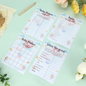 100 pièces 4 activités de jeu cartes de jeux de douche de bébé comprend bébé Bingo, devinez qui, le prix de bébé est correct, jeu de brouillage de mots - Product Image 5