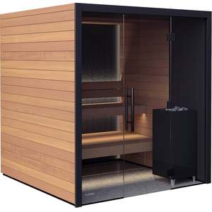 Sauna infrarroja de espectro completo de ozono interior de madera para 4 personas de cedro rojo occidental