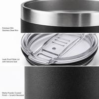 Bouteille isotherme à double paroi pour café, avec poignée et couvercle, en acier inoxydable, 12 oz, vente en gros