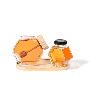 <strong>NEW</strong> Design 360ml Honey Jar Glass <strong>Container</strong> Hexagonal Shape Food <strong>Storage</strong> Premium Glass Honey Bottle With Lids - Product Image 4