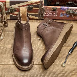Nuevas Botas Chukka Impermeables de Invierno para Hombre, Estilo Británico con Punta Redonda y Cuero Vacuno - Product Image 5