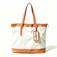 Sac fourre-tout en toile robuste et grand format avec poignée en cuir, réutilisable pour les courses