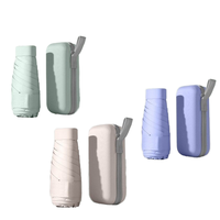 Vente en gros Petit étui EVA portable d'été 6 plis Mini capsule moderne Sangle de parapluie Sac à main pliable mis à jour Design pour adultes