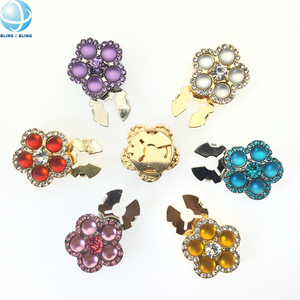 Cubiertas <span class=keywords><strong>de</strong></span> Botones con Cristales Dorados y Flores, Accesorios <span class=keywords><strong>de</strong></span> Aleación con Pedrería, Cubiertas <span class=keywords><strong>de</strong></span> Botones con Clip para Camisas, Mangas, Trajes, Decoración <span class=keywords><strong>de</strong></span> Gemelos - Product Image 4