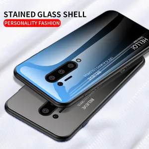 Capa de celular com estampa de cor gradiente, capa de celular de vidro tpu para one plus 8 pro