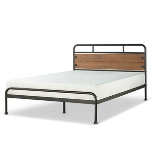 <span class=keywords><strong>Lit</strong></span> de maison en fer forgé, avec cadre en métal forgé et conception en bois, pour meuble de chambre à coucher, DB-816 - Product Image 3