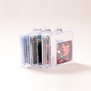 Commercio all'ingrosso di alta qualità <span class=keywords><strong>CD</strong></span> <span class=keywords><strong>Box</strong></span> portachiavi portachiavi con supporto DVD Logo personalizzato acrilico fai da te in bianco Mini Album Idol NFC musica <span class=keywords><strong>CD</strong></span> portachiavi - Product Image 3