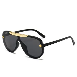 5309 Hot Sale Fashion Designer sun glasses New Oval Rice Spike Metal women men Sunglasses