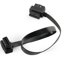 OBD2 kabel ekstensi 16 Pin OBD2 Splitter, adaptor kabel 1 pria dan 2 wanita, desain datar tahan lama