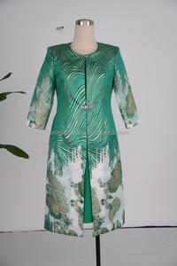 Trajes de Vestir Largos Formales con Estampado de Hojas hasta la Rodilla para Mujer, Conjuntos de Ropa Personalizados de Tallas Grandes para Eventos de Iglesia 100% - Product Image 6