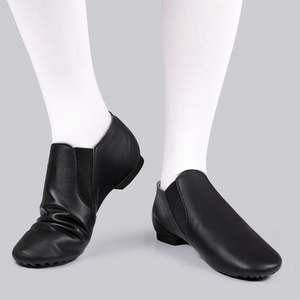 Chaussures de jazz en cuir unisexes Dynadans, plates et faciles à enfiler, avec élastique, pour femmes et hommes - Product Image 4