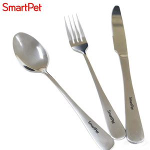 Ensemble de couverts SmartPet en acier inoxydable, couteau, fourchette et cuillère, compatibles lave-vaisselle, pour repas occidentaux - Product Image 1