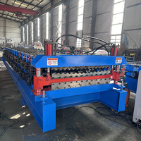 Machine de formage de rouleaux de toiture à double couche en acier inoxydable à largeur réglable et haute vitesse pour la construction