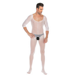 Venta al por mayor Sexy Hombre Lencería de manga larga Bodystocking Entrepierna abierta Babydoll Bodysuits - Product Image 3