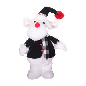 DDA871 Xmasของเล่นเด็กตุ๊กตาSanta Claus Snowmanเครื่องประดับคริสต์มาสเด็กการ์ตูนสีดำสีขาวตุ๊กตาคริสต์มาสตุ๊กตายืน