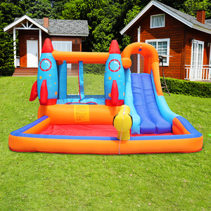 Fabricant de toboggan aquatique pour maison rebondissante Combo Jumping Rocket Ball Pool Gonflable Bouncy Castle Toboggan aquatique Prix avec toboggan - Product Image 1