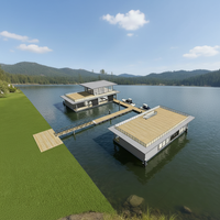 Plateforme de fête flottante avec base en aluminium, maison flottante, villa aquatique de luxe