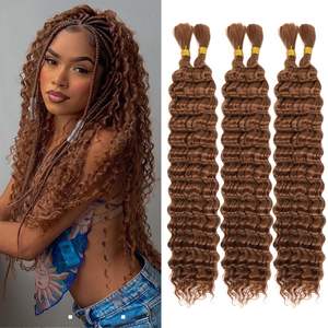 Extensions de cheveux synthétiques en vrac à ondulation profonde de couleur arc-en-ciel, trame unique, 100g, 24 pouces, matériau en <span class=keywords><strong>fibre</strong></span> haute température - Product Image 1