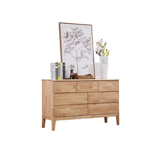 Solid Wood Seven Drawer <b>Chest</b> Rubberwood <b>Storage</b> Cabinet Nordic Modern Bedroom Dresser - Product Image 4