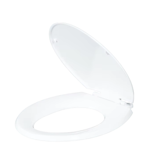Asiento de Inodoro Redondo Blanco Moderno con Bisagras de Cierre Lento y Silencioso, Liberación Rápida para una Fácil Limpieza, Asiento y Tapa de Plástico Duradero - Product Image 1