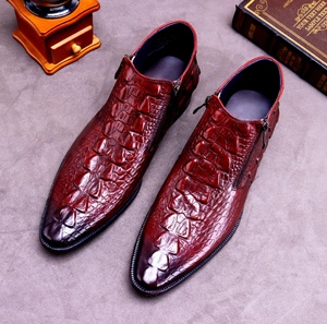 Chaussures habillées d'affaires pour hommes en cuir de vachette véritable haut de gamme, à lacets, respirantes, à bout fermé, motif floral, pour l'extérieur - Product Image 2