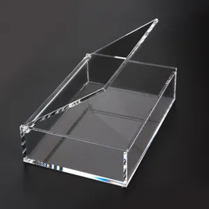 Actory-cajas acrílicas transparentes con tapa abatible, caja de plexiglás con tapa y logotipo personalizado