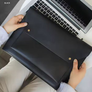 PU Da Thư Mục Tập Tin Công Suất Lớn Tài Liệu Túi Máy Tính Kinh Doanh Nút Không Thấm Nước Máy Tính Xách Tay Trường Hợp Văn Phòng Tổ Chức - Product Image 1