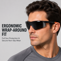 Lunettes de sécurité ultra-légères anti-éblouissement et anti-UV avec plaquettes de nez en caoutchouc souple pour la construction, la conduite et les sports