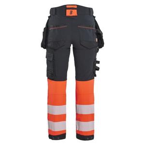 BLAKLADER - 702516489955D25 Women’s Hi-Vis <b>trousers</b> 4-way <b>stretch</b> <b>Black</b>/Red hi-vis - EAN 7330509929469 HI-VIS WORKWEAR - Product Image 2