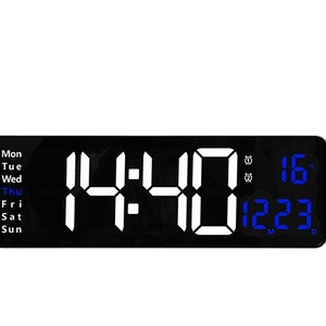 13 inch nội thất gia đình Đồng hồ điện tử, LED gương đồng hồ báo thức kỹ thuật số bàn phòng ngủ trang trí máy tính để bàn phụ kiện thông minh - Product Image 1