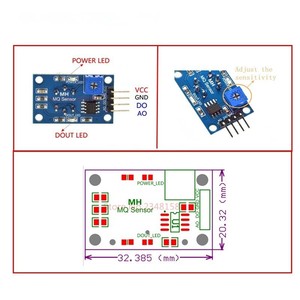 MQ-<span class=keywords><strong>2</strong></span> MQ-<span class=keywords><strong>3</strong></span> MQ-4 MQ-5 MQ-6 MQ-7 MQ-8 MQ-9 MQ-135煙メタン液化ガスセンサーモジュールエントリーDIYキット - Product Image 4
