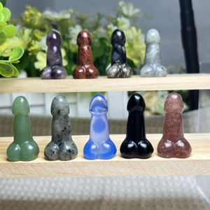 Groothandel 3.5Cm Verschillende Natuurlijke Hand Gesneden Kristallen Materialen <span class=keywords><strong>Dildo</strong></span> <span class=keywords><strong>Crystal</strong></span> Dingding Kunstmatige Penis Carving Ambacht - Product Image 3